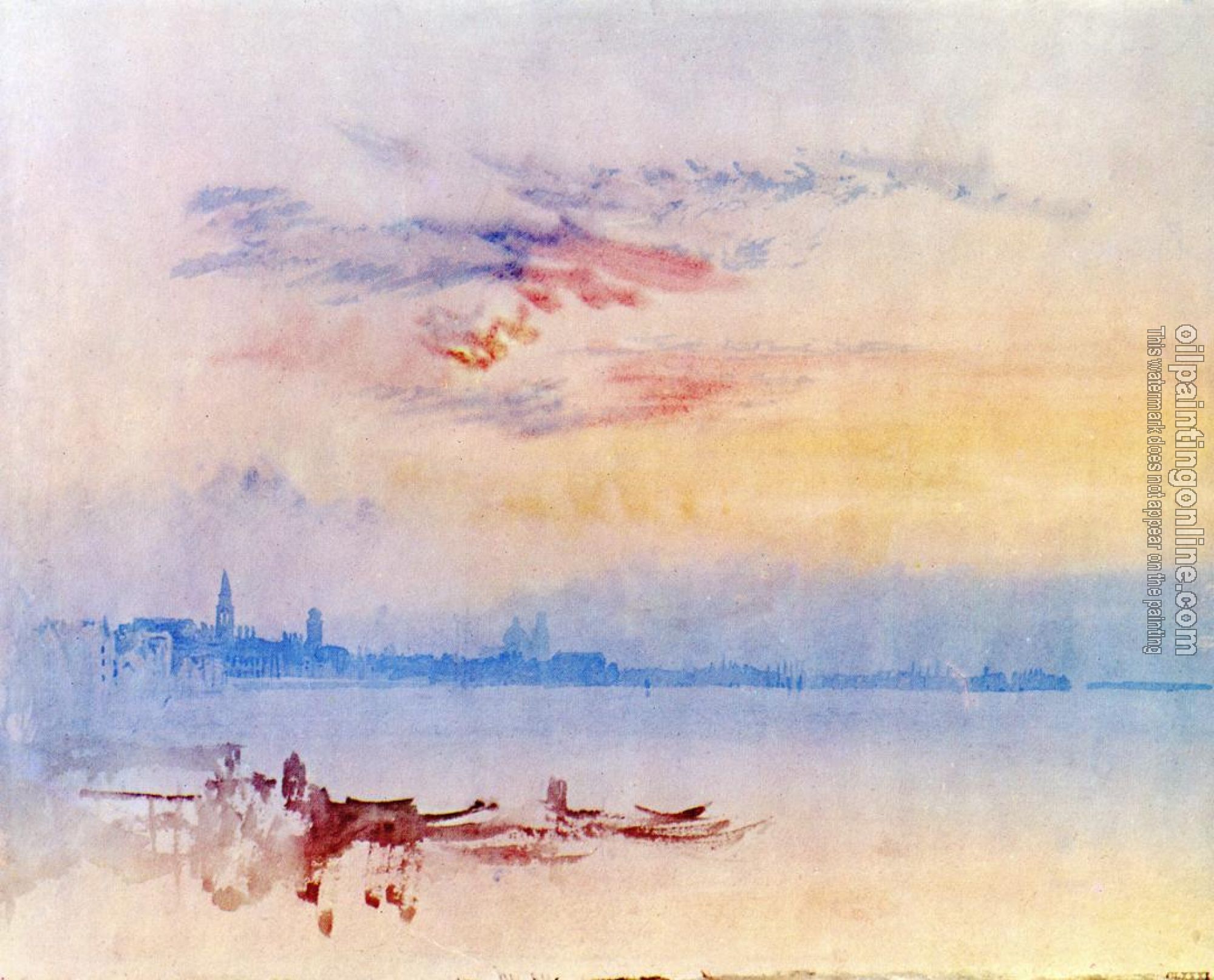 Turner, Joseph Mallord William - Venice, Looking East from the Guidecca,Sunrise